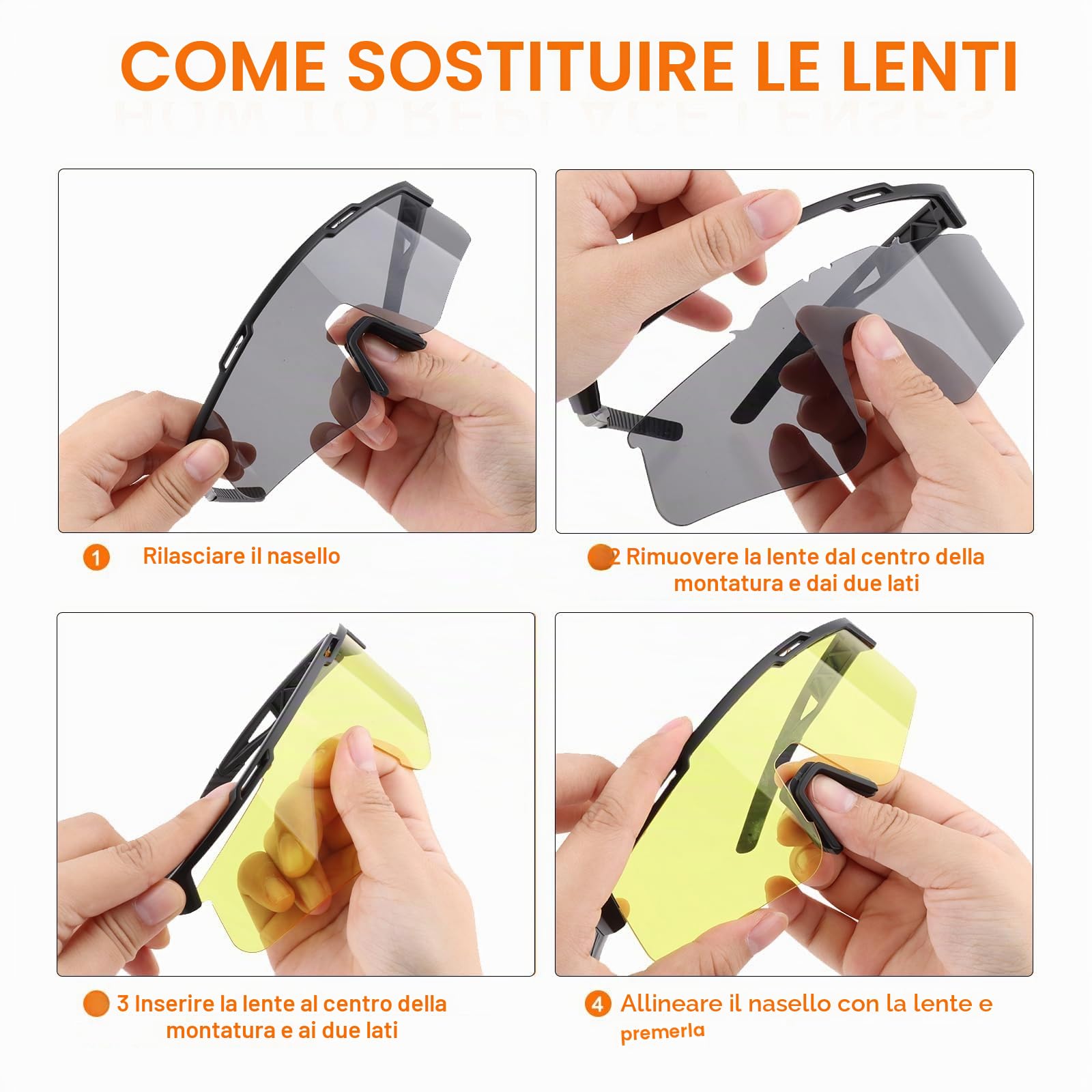 Occhiali tattici per softair, anti appannamento, con 3 lenti intercambiabili, occhiali tattici per tiro, protezione UV400