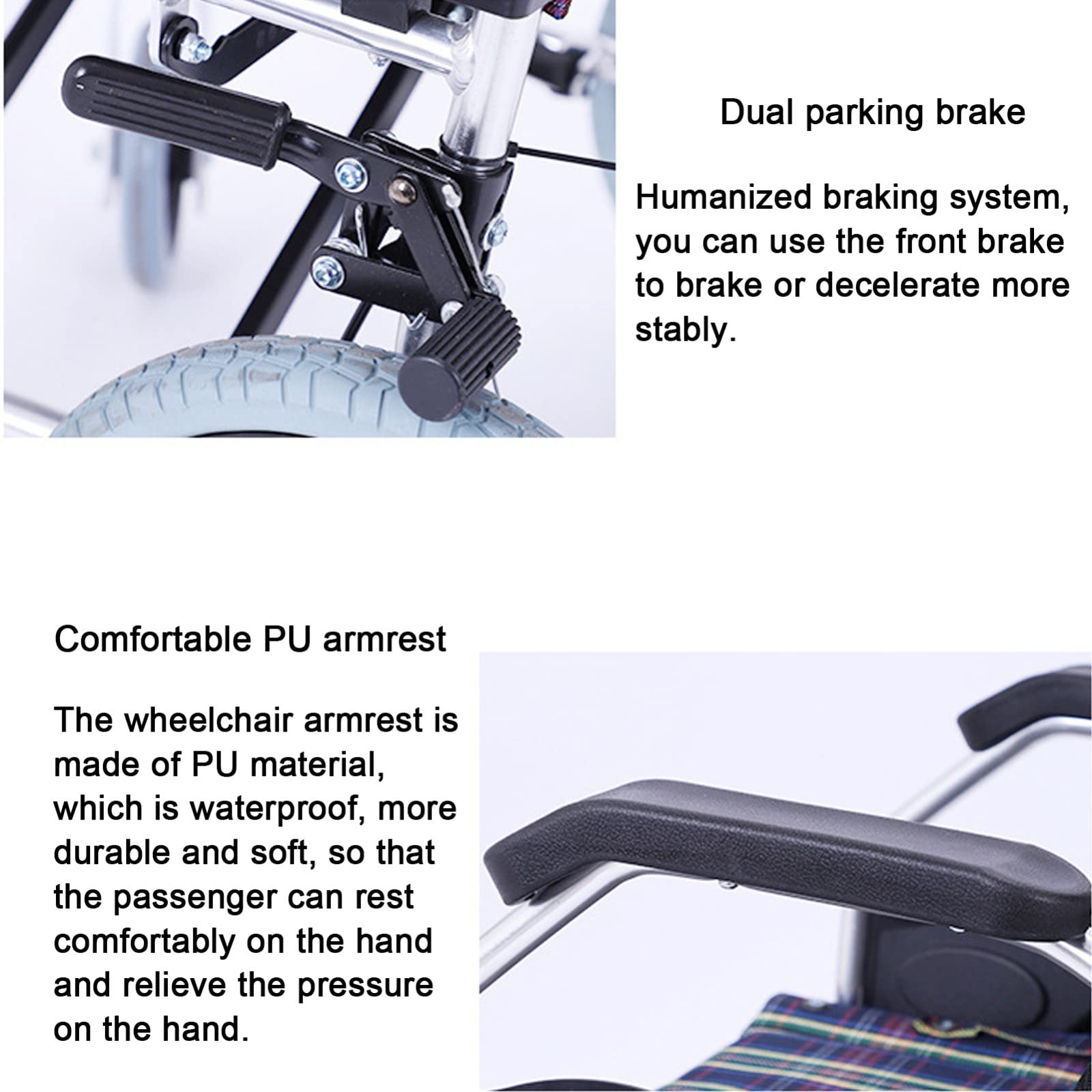 Silla De Ruedas Plegable Y Autopropulsable, Aluminio, Ligera, Compacta,Silla De Ruedas Manual Frenos De Mano, Reposapiés Abatibles Respaldo Plegable para Adultos E Ancianos Estable