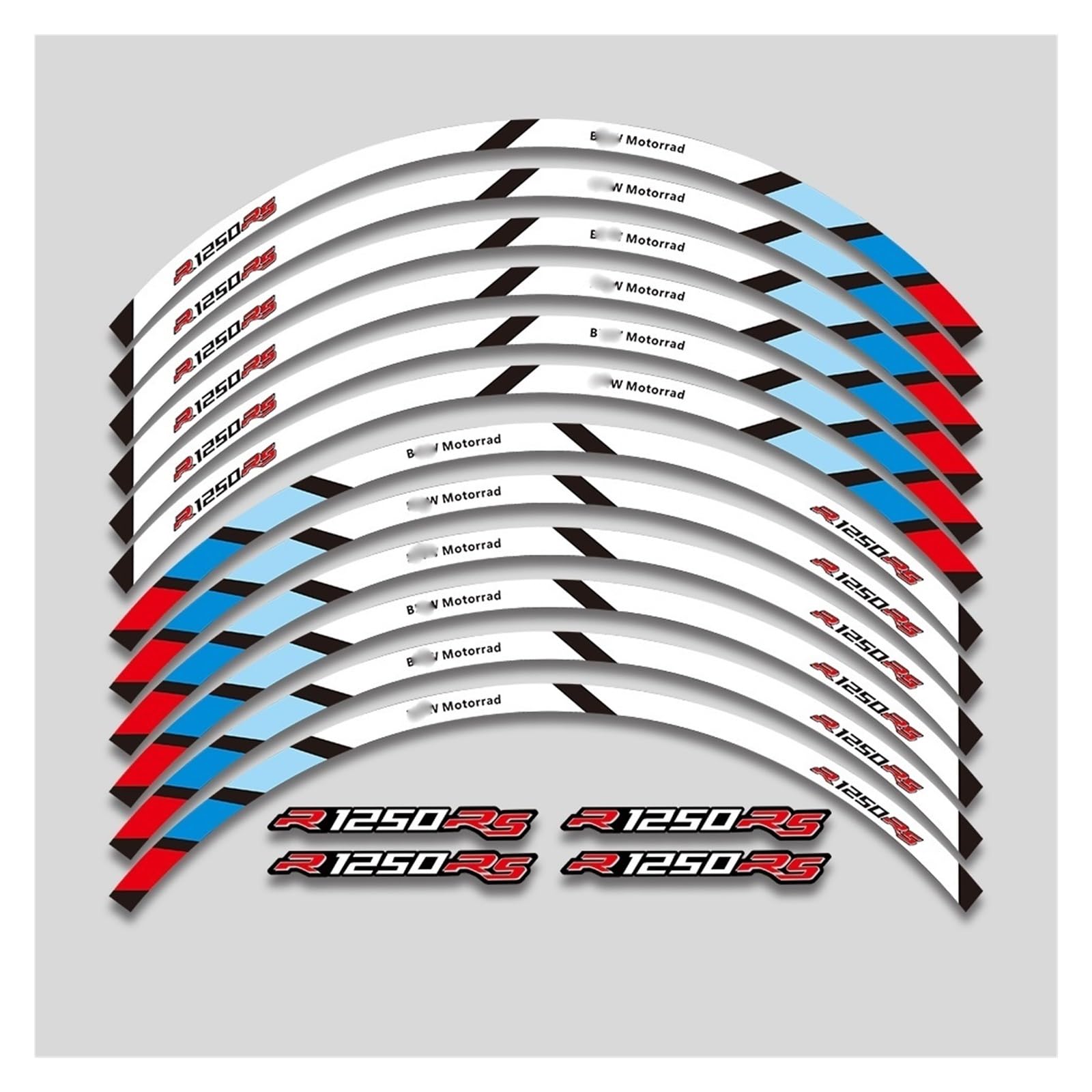 Motorrad Aufkleber Für Für R1250RS R 1250 R1250 Rs 1250RS Motorrad Räder Aufkleber Felge Reifen Reflektierende Streifen Dekorative Zubehör Aufkleber Set Felgenaufkleber(6)