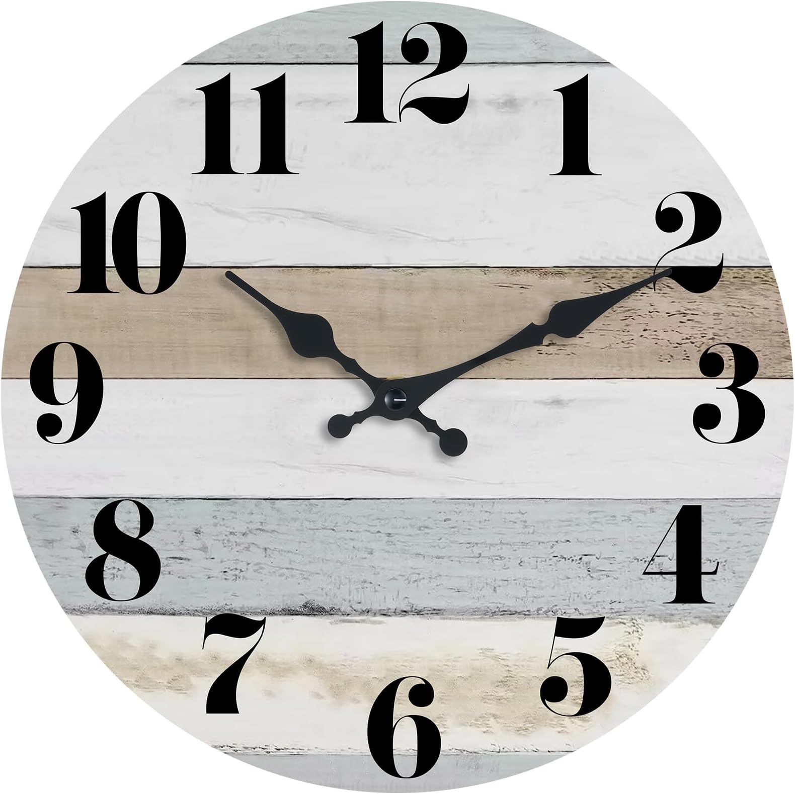 Amazon.com: TONZOM Rustic Wood Wall Clock - Silent Non-Ticking Battery ...