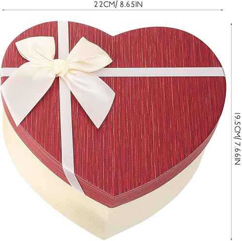 Miniatura 4 de DECHOUS 3 cajas en forma de corazón con tapas, cajas de cinta de boda para vacaciones, Navidad, boda, día de San Valentín, cumpleaños, cajas