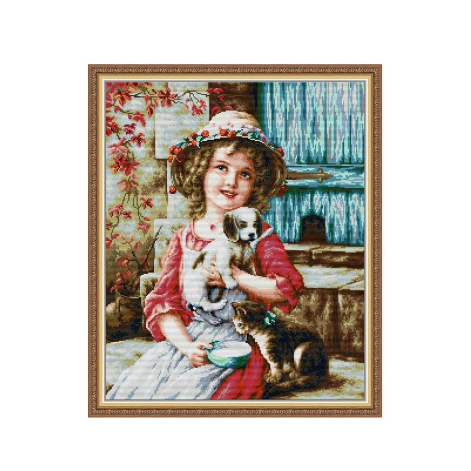 Point de croix compté Best of Friends kit broderie toile 11ct couture main