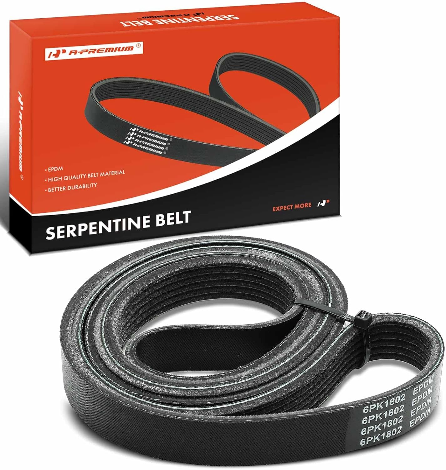 A-Premium Serpentine Belt 70.93 In For Jeep, Ford, Chevrolet, Buick, Cadillac, Mercury, Oldsmobile & Pontiac Cars - Grand Cherokee 93-95, Focus, Beretta, Cimarron, Sable & More