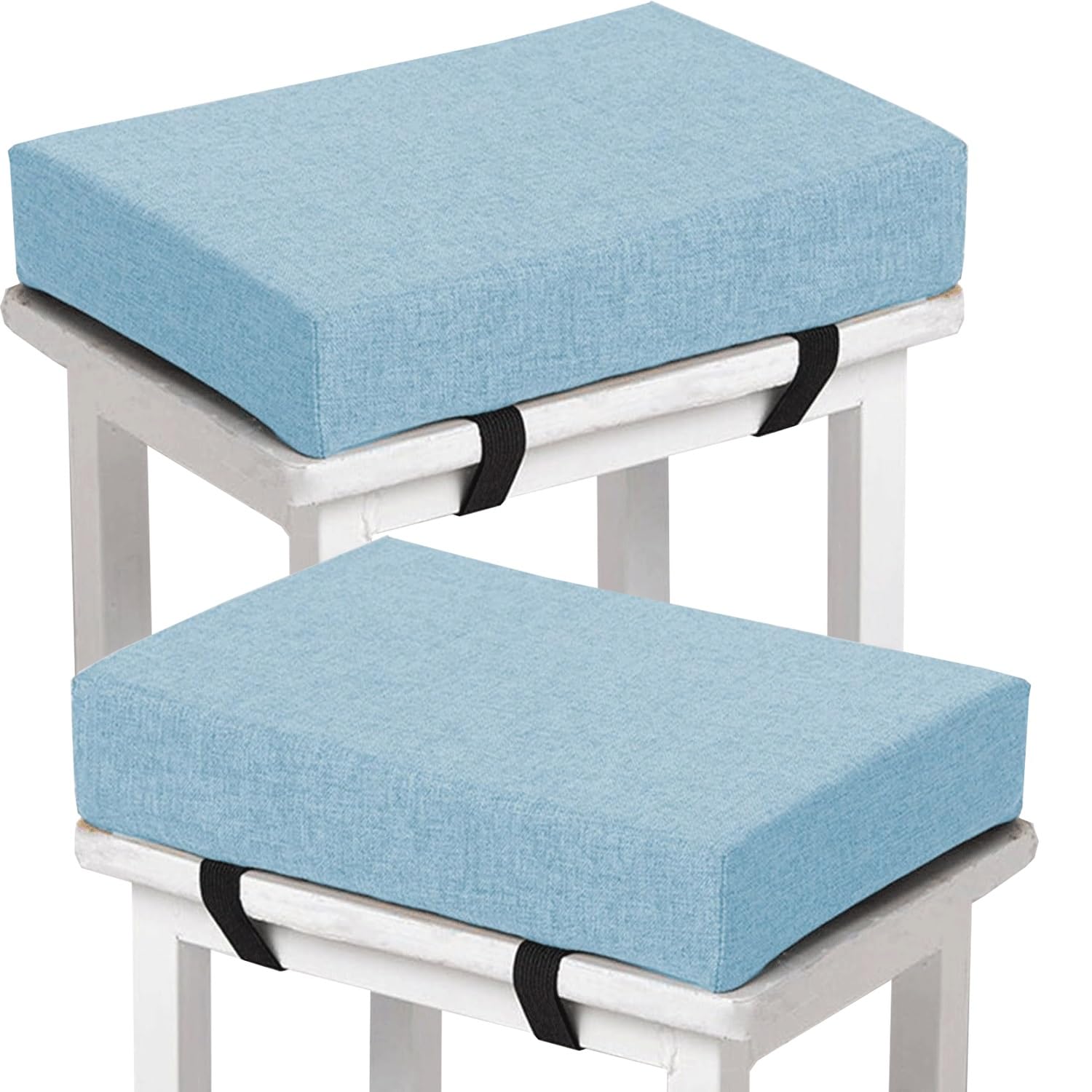 Memory Foam square Seat Cushion3/ 5/8cm thick,35/40/45/50cm rectangular Stool Cushion,Anti - Slip, Seat Cushion seat pads dining chairs with Removable Cover for Kitchen Bar Chairs(H13,2pcs 45x45x5cm)