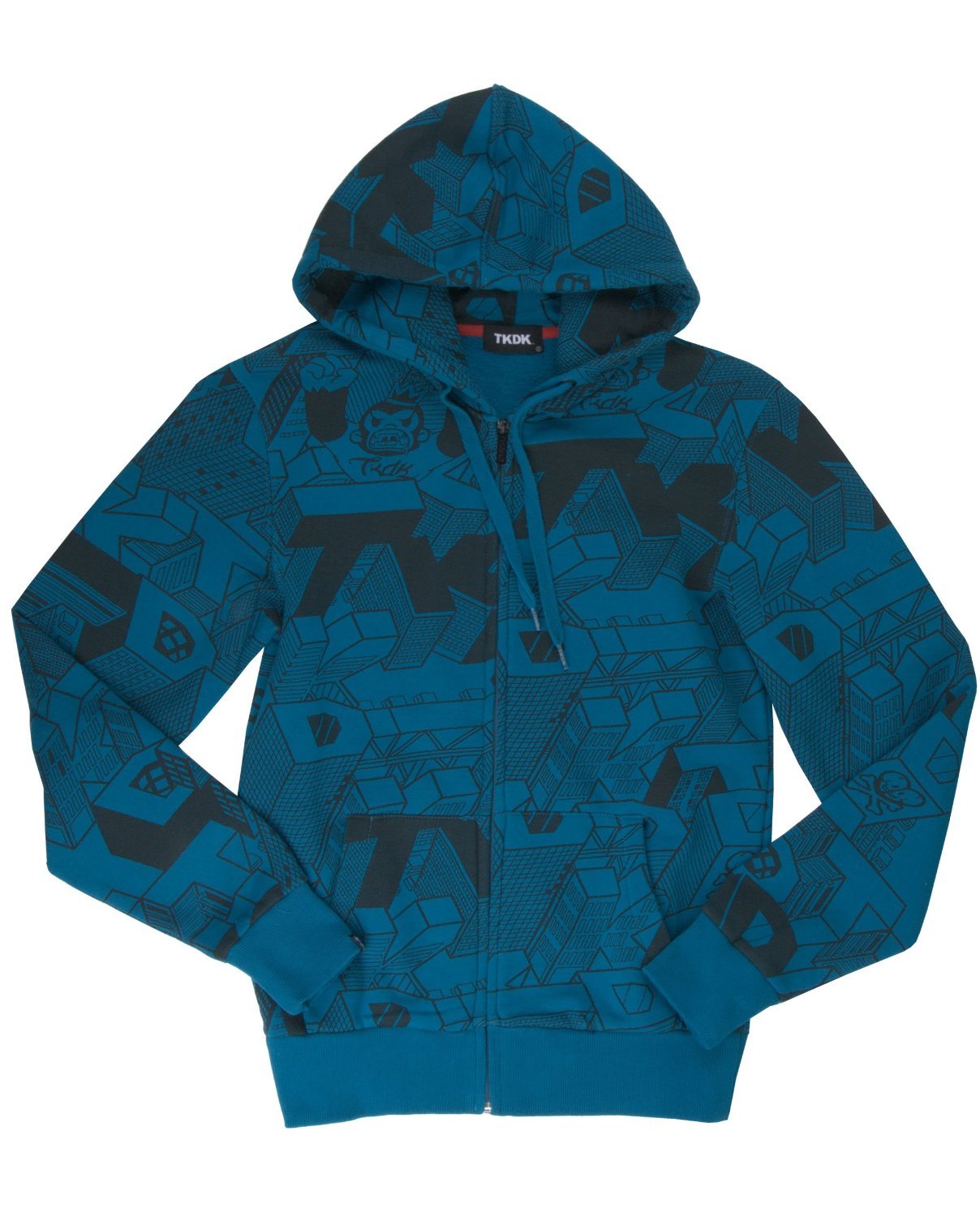 Tokiodki Downtown Zipper Hoodie Men (X-Large) Teal