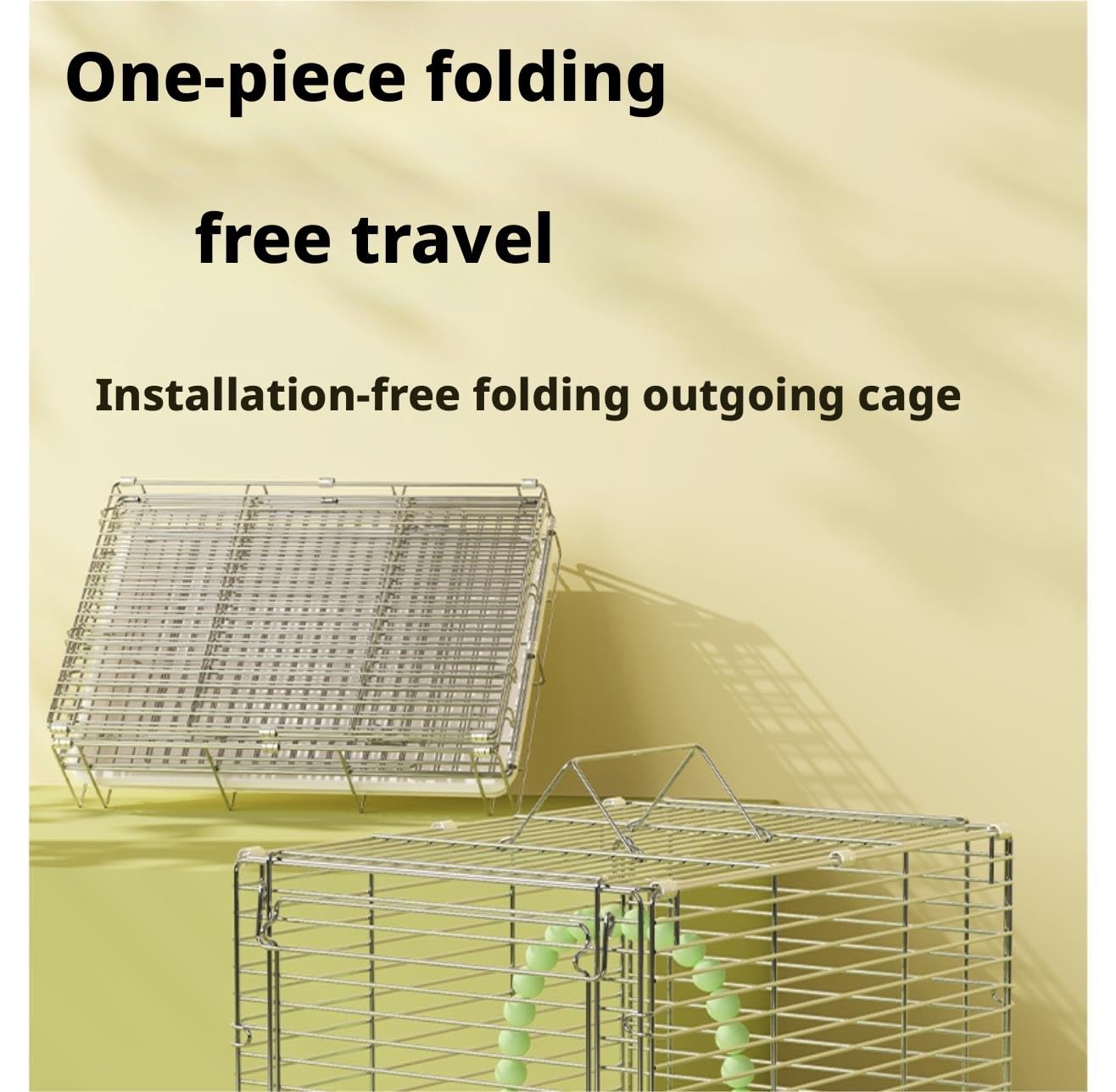 Jaula para Loros Transportín For Pájaros De Acero Inoxidable Plegable Mano For Cotorras Y Agapornis para Exteriores Interiores(Grün)