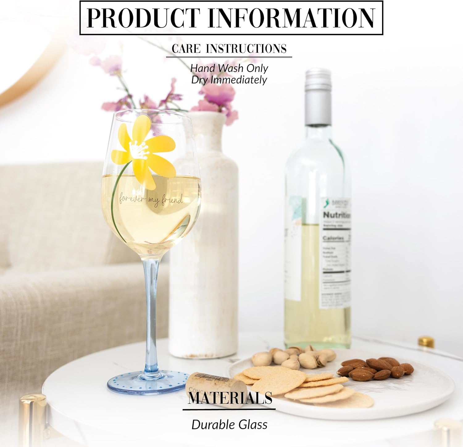 Pavilion - Forever My Friend - 16 oz Stemmed Wine Glass Bestie BFF Best Friend Friendship - Image 2