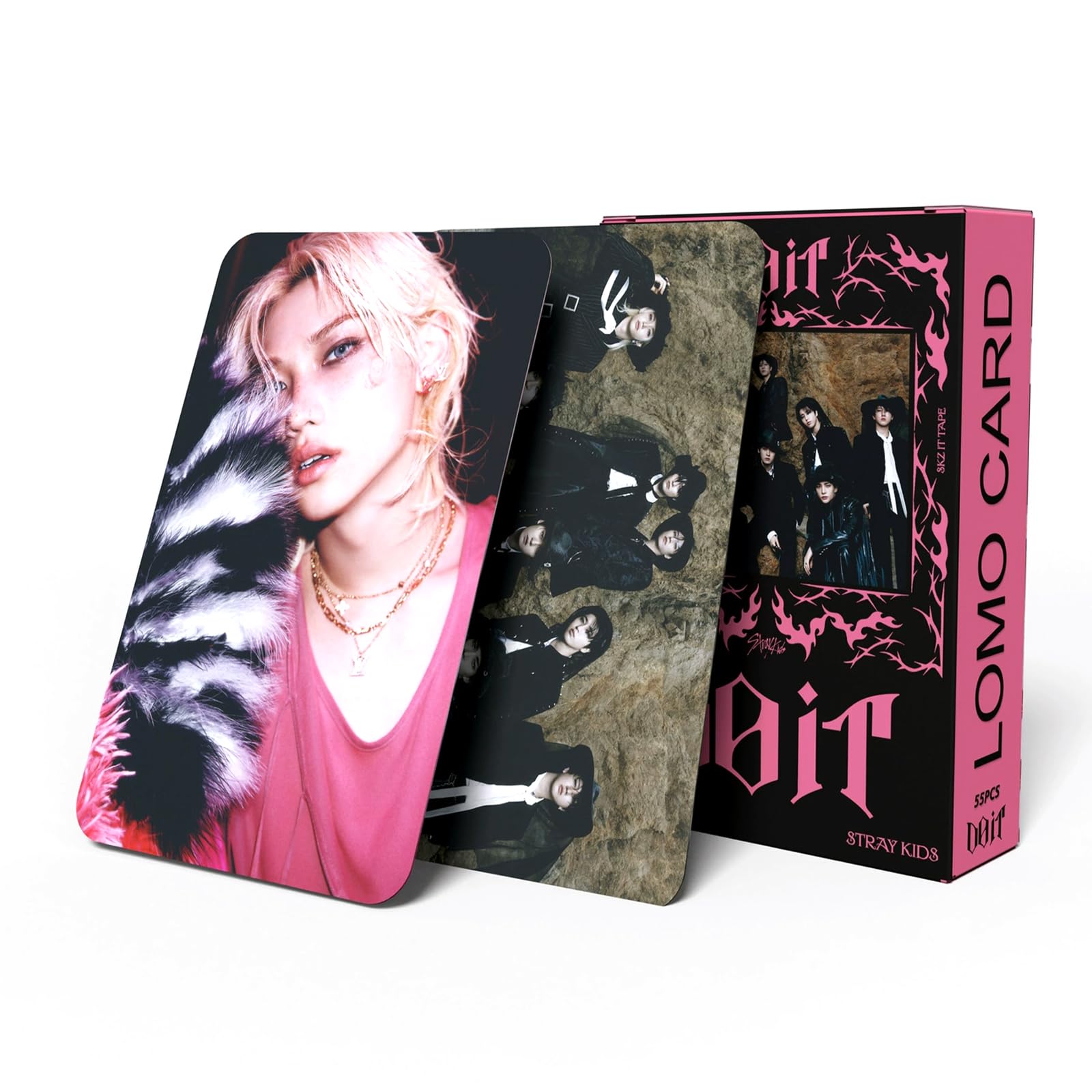 KOQAIIZ 55 Stück Kpop Stray Photocards, Stray Lomo Karten 64 Stück SK Aufkleber, STAY Merch, SKZ Neue Album Karten für Fans (DO IT)