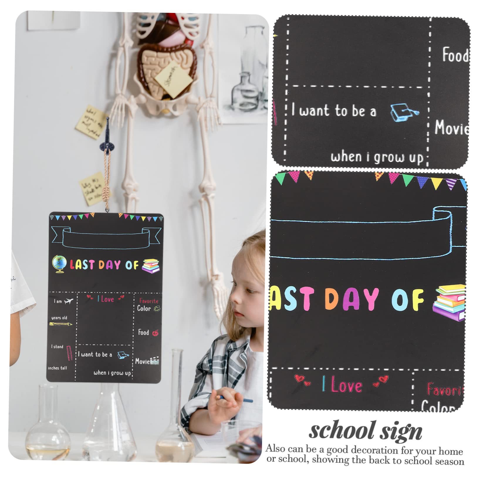 Lurrose 5pièces Tableau à Craie Réutilisable Pour Rentrée Scolaire Ardoise Mignonne Double Face Pour Décoration De Classe Et Accessoire Étudiant