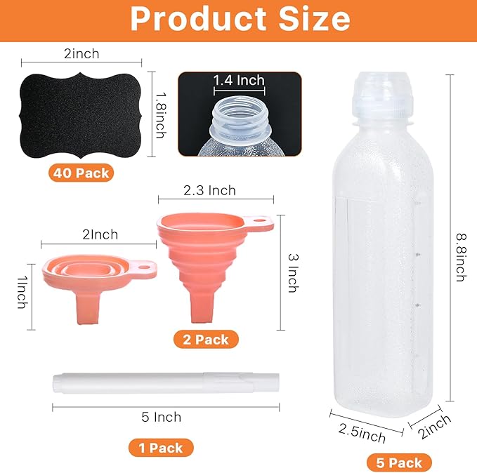 Botellas exprimibles 16 oz, pack 5, con tapa flip top miniatura 3