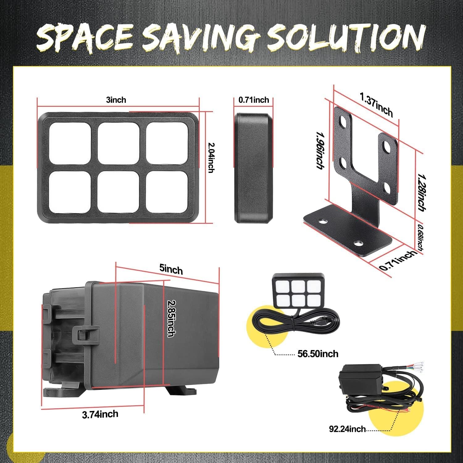 Super Deal Product 6 Gang Switch Panel, SWATOW INDUSTRIES Electronic Relay System Circuit Control Box Universal Touch Switch Box Power System for Truck Car SUV ATV UTV Boat Marine Waterproof