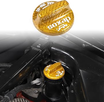 Genuine Carbon Fiber Engine Oil Filler Cap Cover Trim Compatible with Corvette C7 C8 2014-2025 Engine Bay Compartment Oil Cap Cover Trim C7 C8 Corvette Accessories Yellow