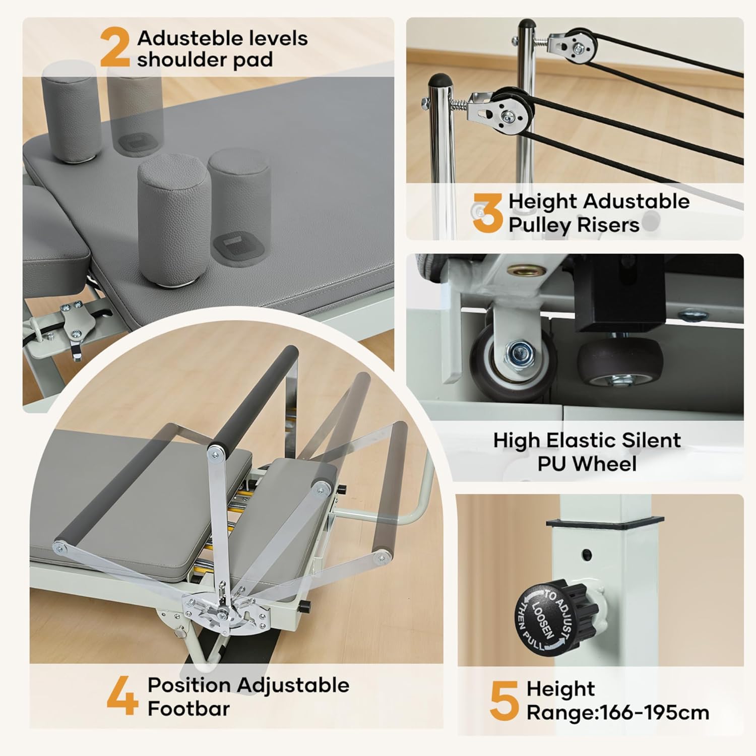 3.0MAX Foldable 93" Pilates Reformer with Tower, Pilates Machine with Attachable Tower, Pilates Ring & Yoga Bands, Jumpboard, Pilates Mat, Reformers for Home Workout, up to 800 lbs