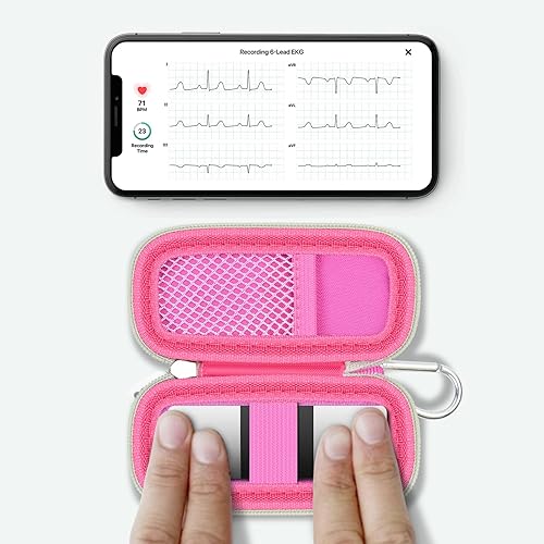 Miniatura 61 de Funda para monitor cardíaco compatible con AliveCor Kardia Mobile ECG/para KardiaMobile 6L para dispositivos Apple y Android, solo funda (blanco)