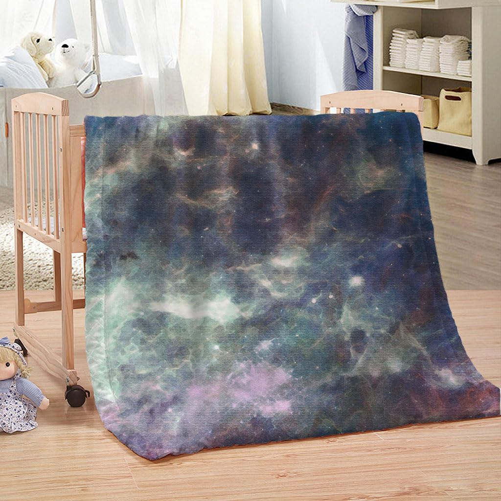 Mantas para Cama De Franela Invierno para Infantil Y Adulto 150X200Cm Manta Polar De Felpa De Microfibra Suave para Sofá, 3D Nubes Coloridas del Cielo Patrón, Cálida Y Transpirable