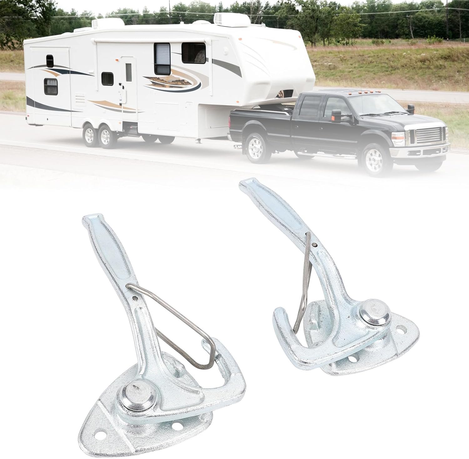 Heavy Duty Trailer Door Latch Handle – Galvanized Cam Bar Locking Catch for Cargo Trailers, RVs, and Campers