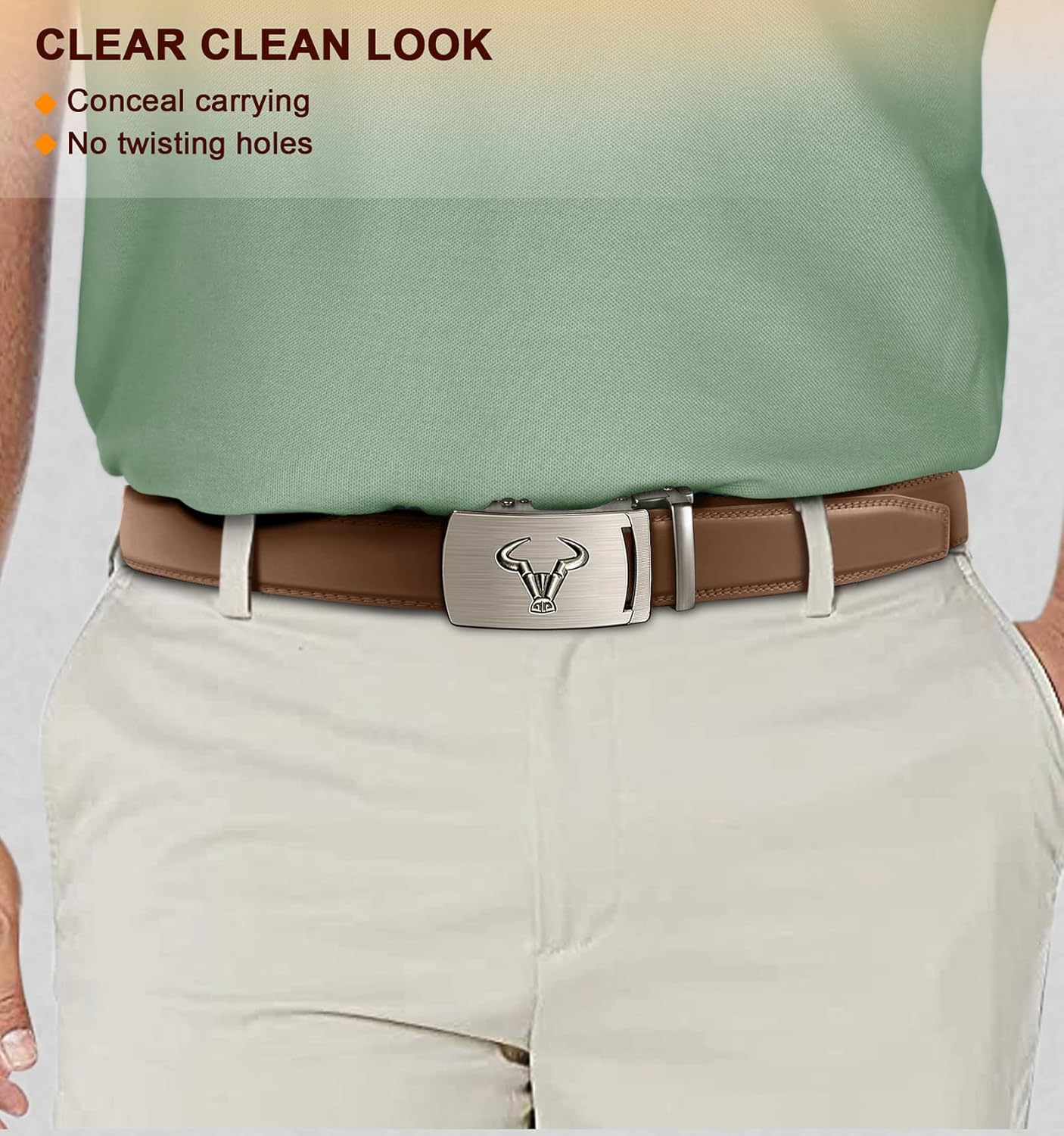 BULLIANT Men's Belt,Brand Ratchet Belt Of Genuine Leather For Gift Men Dress,Size Customized - Image 7