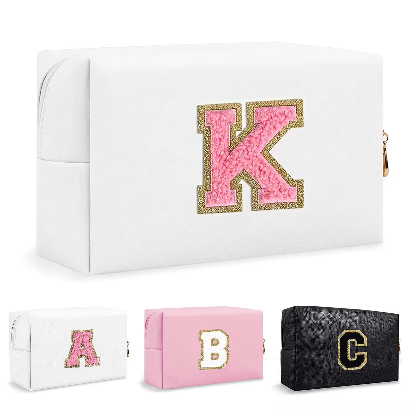 Bolsa de Maquillaje, Bolsa de Cosméticos Impermeable de Viaje, PU Cuero, Neceser de Baño, Bolsa De Aseo Y Almacenamiento para Mujer,Cosas Preppy para niñas Adolescentes (Letra A-Z) — view 144