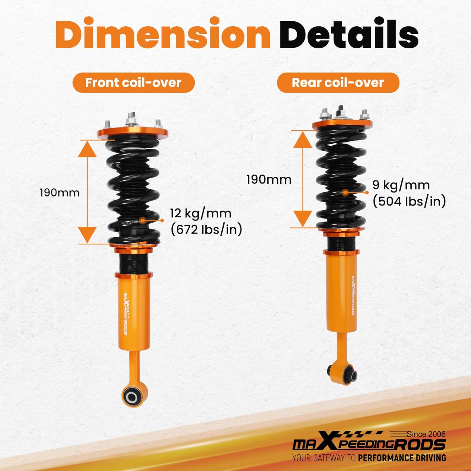 maXpeedingrods Coilovers for Lexus IS250/IS350 RWD 2006-2013, for Lexus IS F RWD 2008-2014, Height Adjustable Coilovers Suspension Kit Struts, Preset Damping Lowering Kit Gold