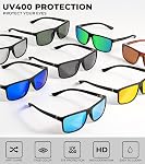 KALIYADI Lunettes de soleil polarisés pour hommes et femmes, Gaspilles polalisées avec UV Protection pour conduire la pêche