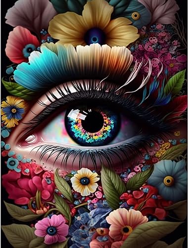 Miniatura 7 de CoHraeu Kits de pintura de diamantes 5D para adultos, diseño de mariposas de taladro completo, arte de diamantes de cristal de ojo grande, kits de