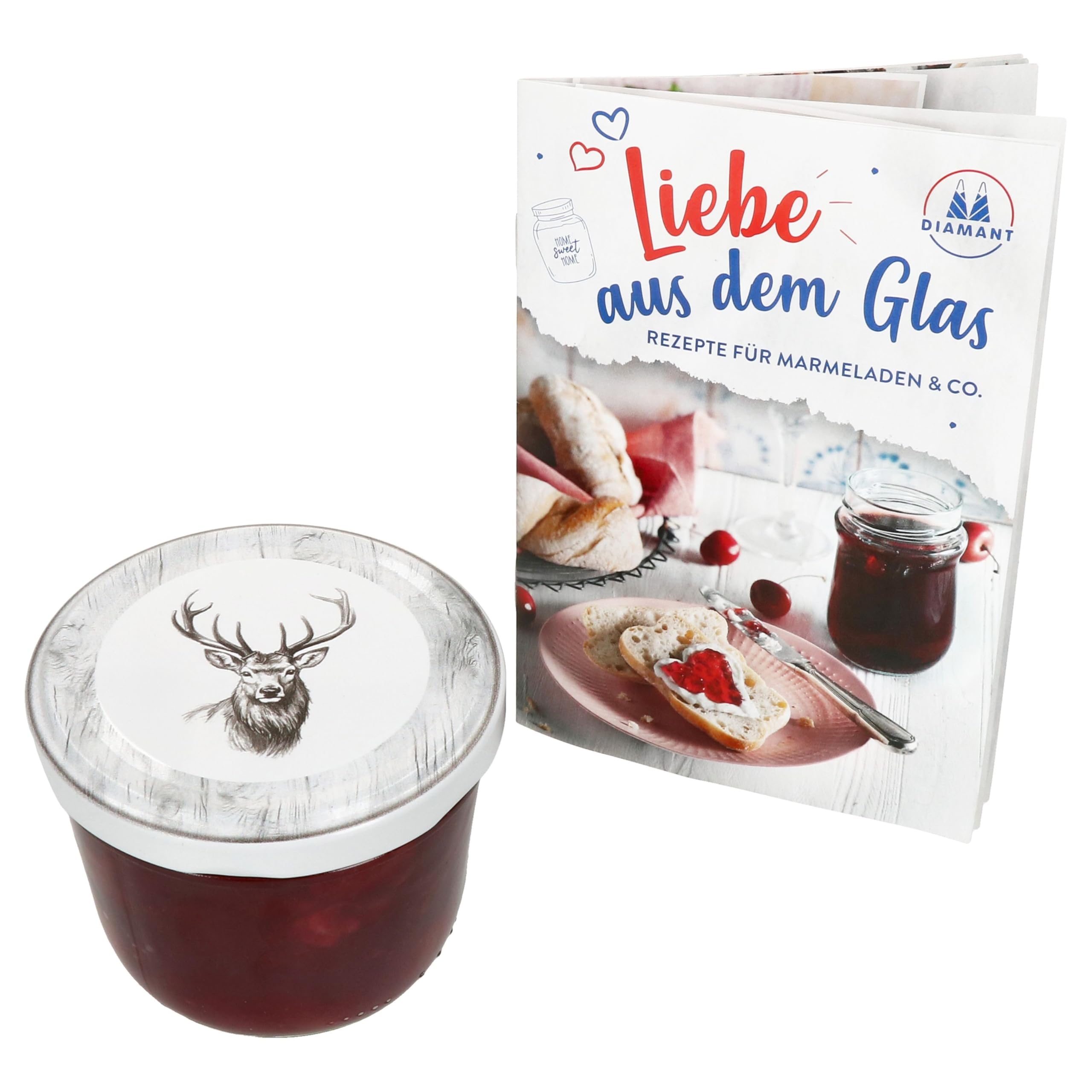 MamboCat 100er Set Sturzglas 230 ml mit Twist-Off-Deckel Alois Hirsch I Einmachgläser + to 82 Deckel + GRATIS Rezeptheft I Vorratsgläser einkochen & konservieren I Weihnachten