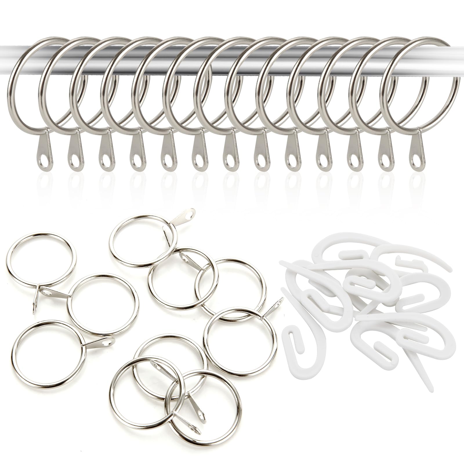 Curtain Rings Silver Uxcell 10 Pack Metal Curtain 3 Inch Rings Snap ...
