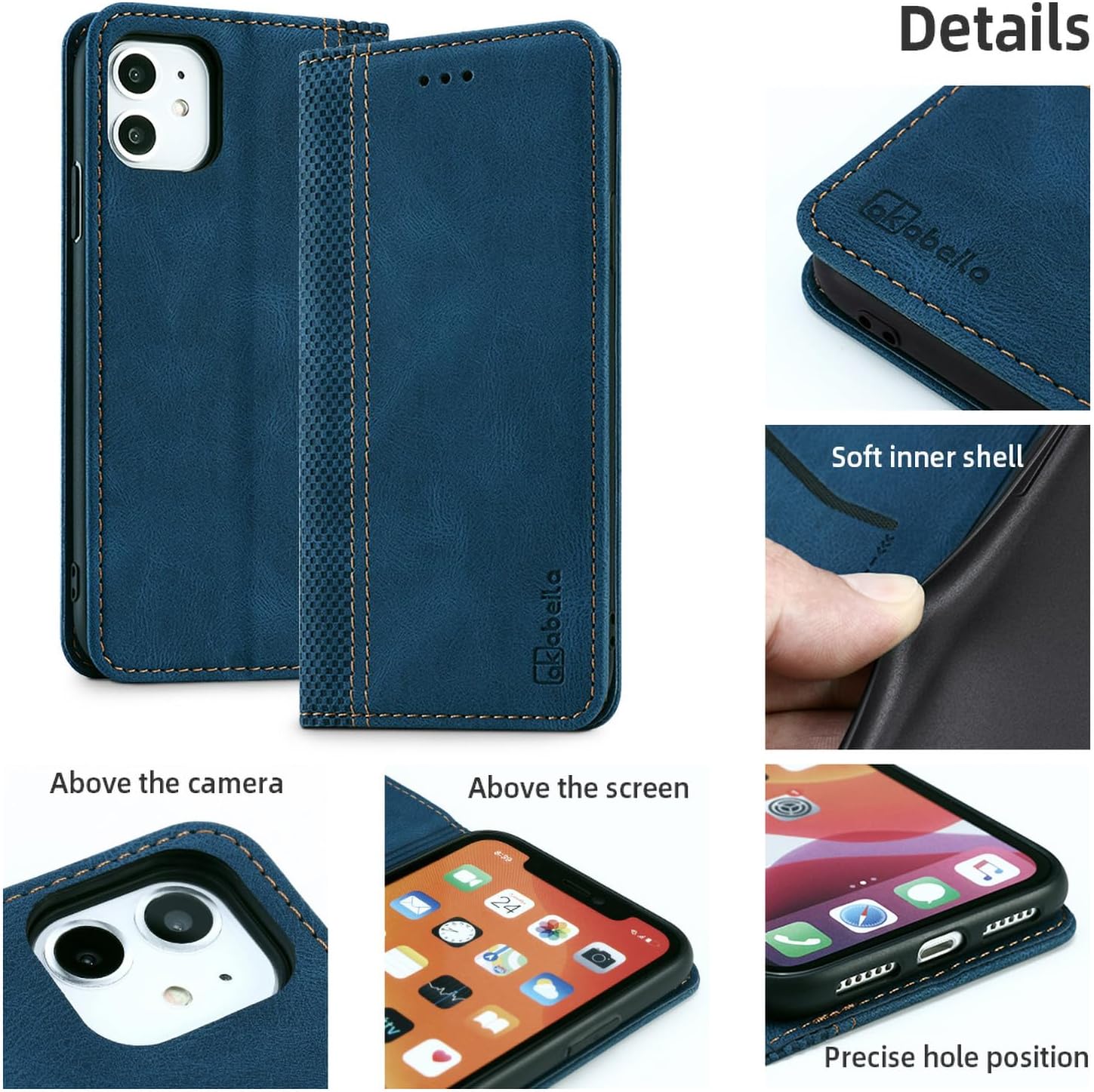 AKABEILA Mobile Phone Case Compatible with Motorola Moto G54 5G Case Protective PU Leather Flip Case Stand Wallet Folding Case Bag Case with [Card Slot] [Stand Function] [Magnetic] Blue