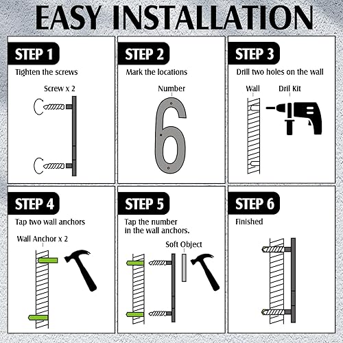 Vista 22 de ROCEEI Número de casa LED retroiluminado de 8 pulgadas 0-9 para direcciones grandes exteriores, número iluminado, impermeable, acero inoxidable