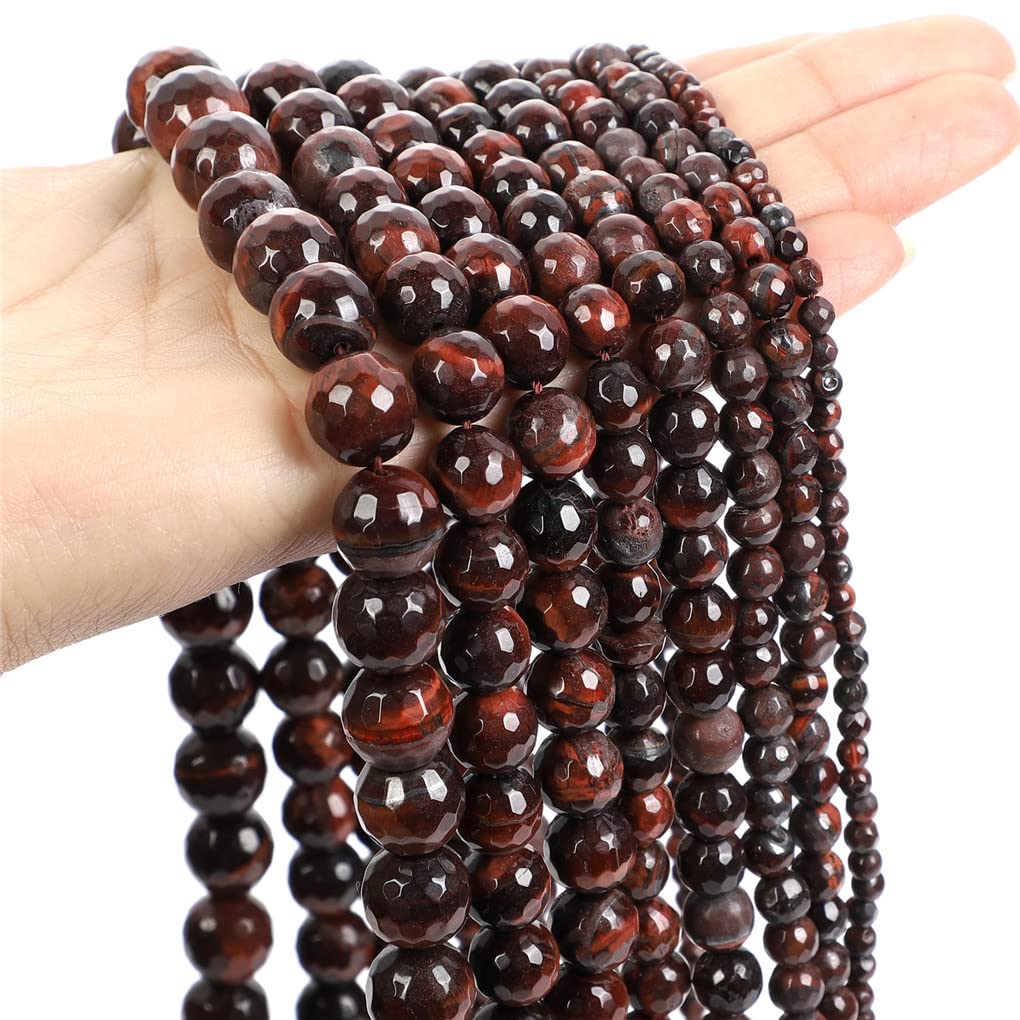 Perles en pierre naturelle, agate œil de tigre colorée, perles rondes à facettes, pour la fabrication de bijoux, bracelets, 8 mm, 44 à 46 pièces