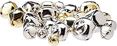 Artstraws CT2257 Jingle Bells, Gold & Silver, 7 Sizes 8 to 10mm to 25mm (50 pcs)