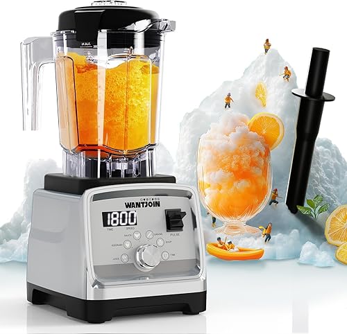WantJoin Licuadora para batidos, licuadora de encimera de 68 onzas para cocina con potente motor de cobre de 1800 W, 30000 RPM, 9 velocidades,