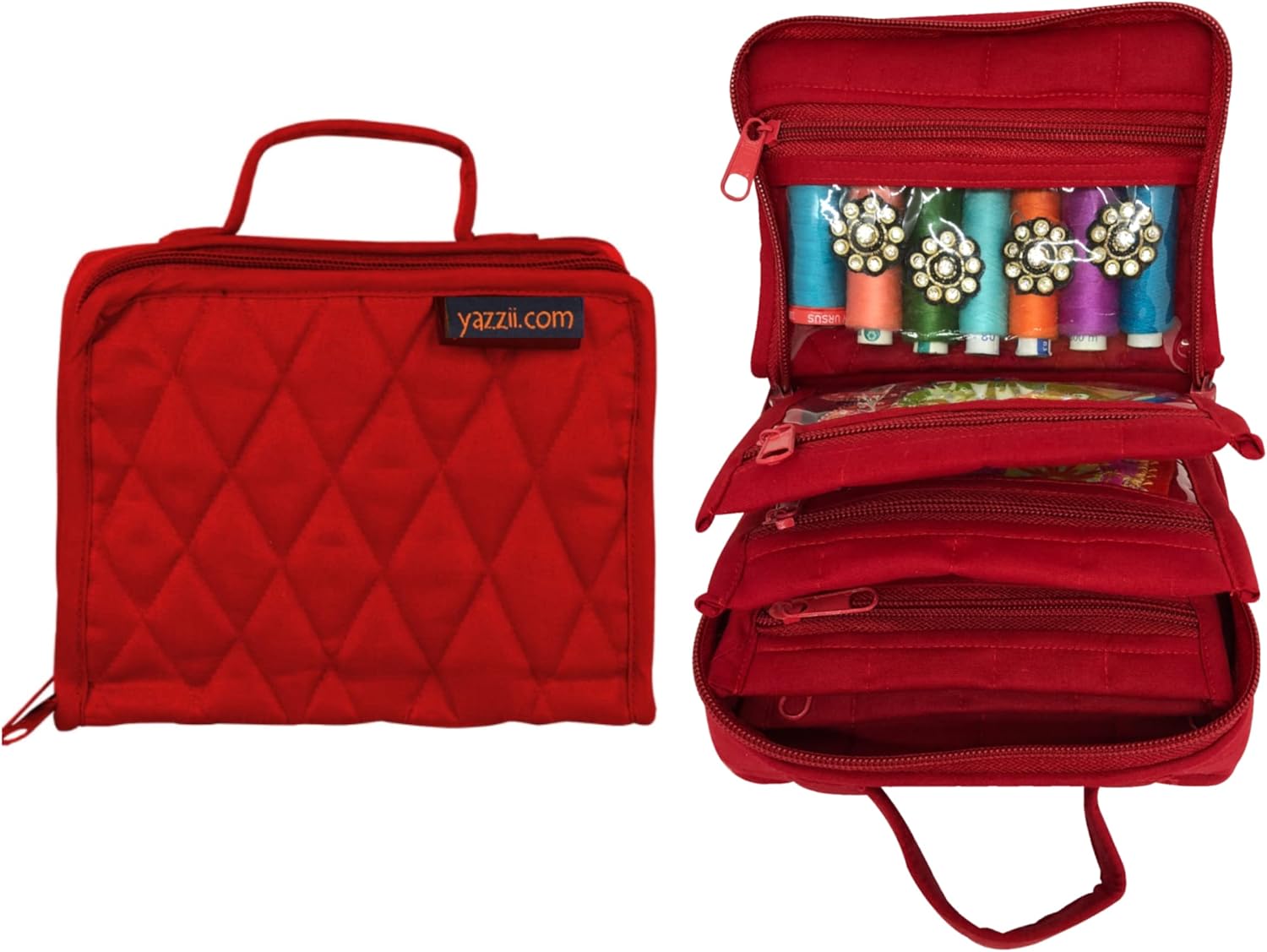 Yazzii Crafters Mini Organizer Tote Bag - Multipurpose Storage Organizer for Crafts, Cosmetics, & Jewelry