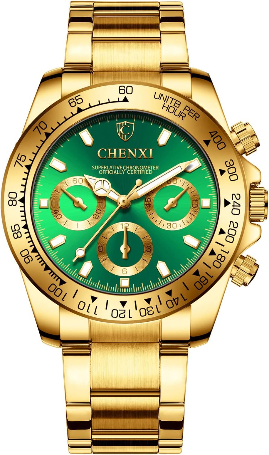 Fq-005 Classic Style Gold Stainless Steel Mens Wrist Watches with Crystals for Man