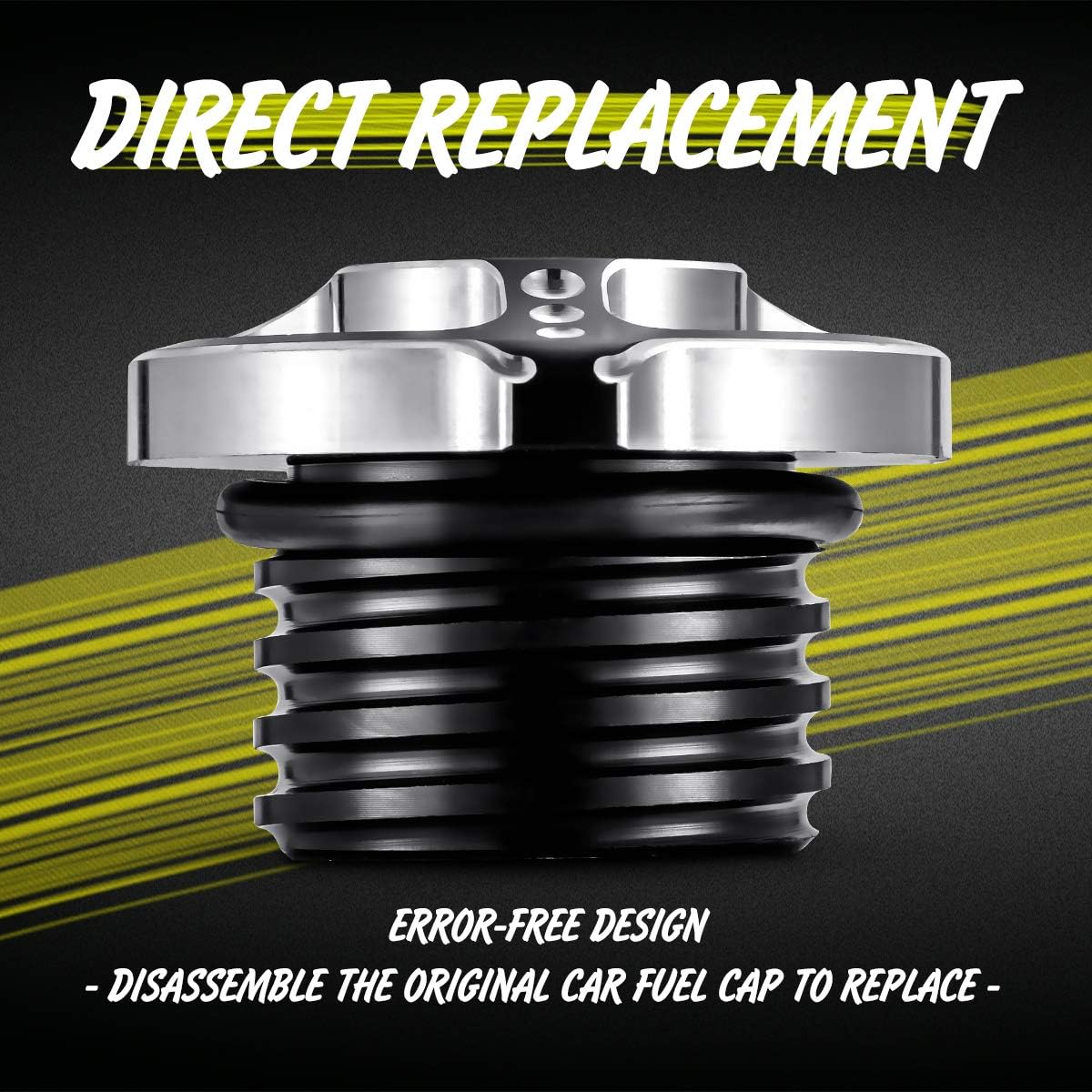 KATUR Motorcycle CNC Fuel Gas Oil Tank Cap Billet Aluminum Decorative Gas Oil Cap Compatible with Harley Davidson Sportster XL 1200 883 X48 Dyna Softail FXD FL XL FLT Touring Road King