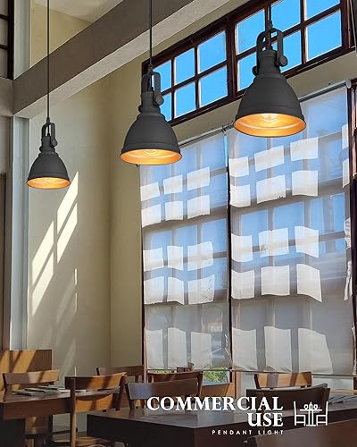 Miniatura 6 de Lámpara colgante moderna, juego de 2 lámparas colgantes, iluminación colgante negra para isla de cocina, AD-2151-1P2