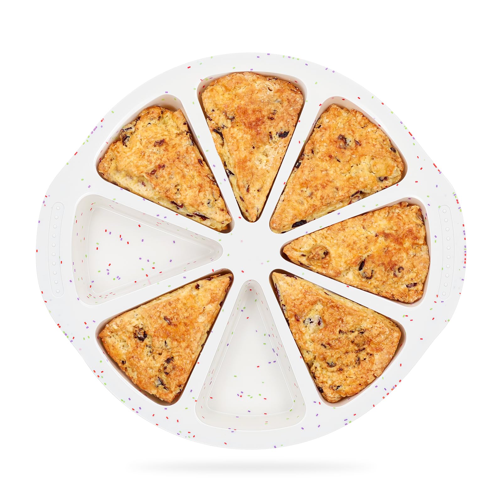Vinino Silicone Scone Pan with Reinforced Frame, 8-Cavity Triangle Cake Mold Suitable for Brownies, Muffins, Cheesecake, Nonstick Wedge Pan BPA-Free, Oven, Dishwasher Safe-Cream
