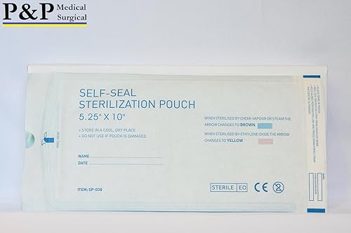 Miniatura 2 de Bolsas de esterilización autoadhesivos autoclave bolsas tamaño 5.25 " x 10 " Caja de 200 (hecha de alto grado de materiales), fabricado por P & P