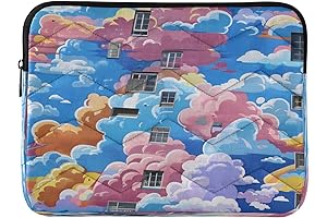 Clouds on The Wall Laptop Sleeve: Protect Your Device with a Portable Quilt Design Wall