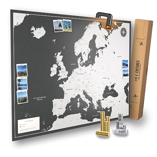 Magnetische Pinnwand Europakarte inkl. 2 x 15 magnetische Pins I