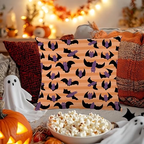 Miniatura 4 de Fundas de almohada de Halloween de 18 x 18 pulgadas, juego de 2 fundas de almohada decorativas para sofá, dormitorio, sala de estar, decoración del