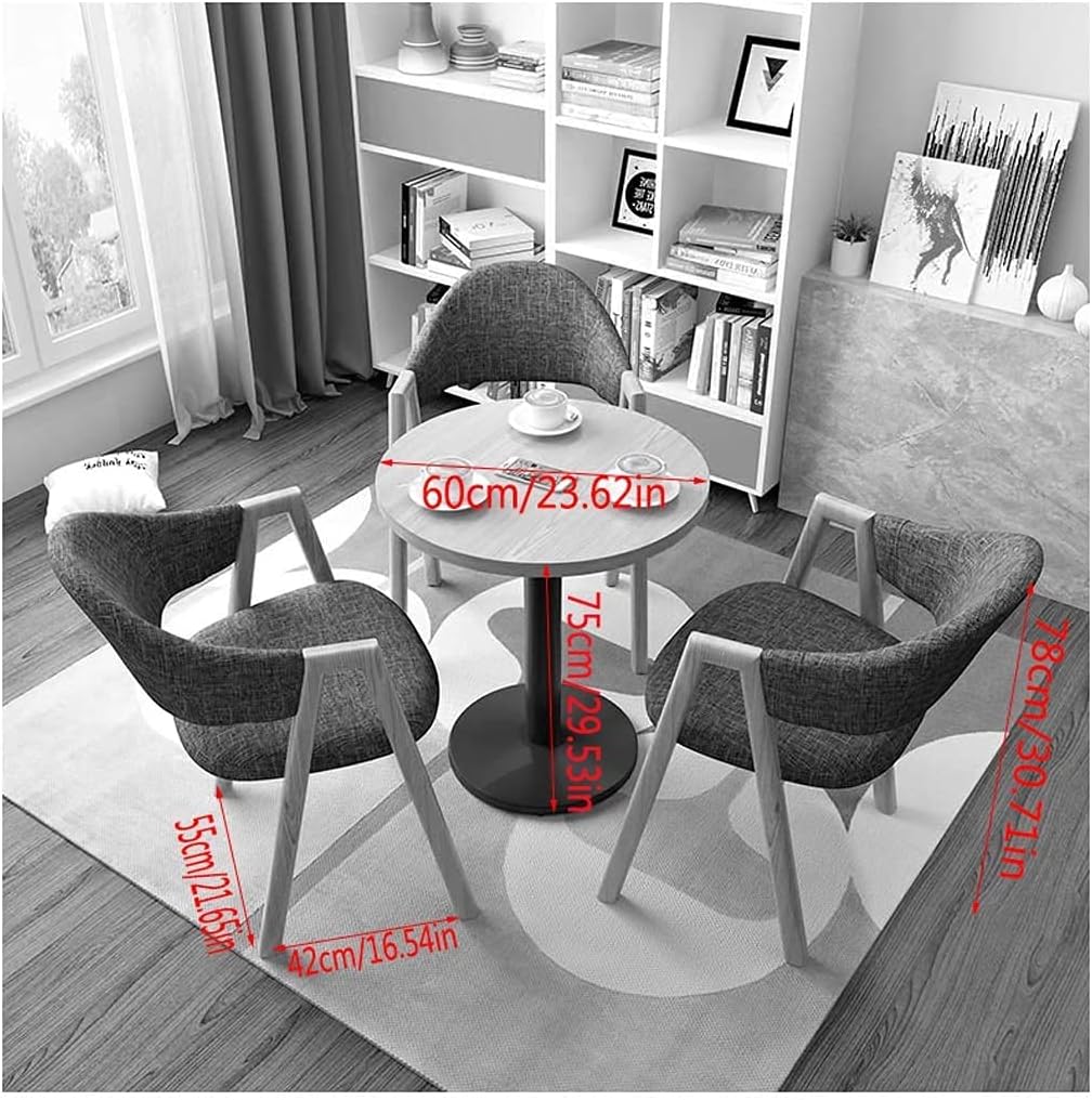 Business Hotel Coffee Table W/Chair - Save Space Meeting Table and Chair Set Business Negotiation Reception Hall Bedroom Coffee Shop Tea Shop Office Beauty Salo,Grey-One Size