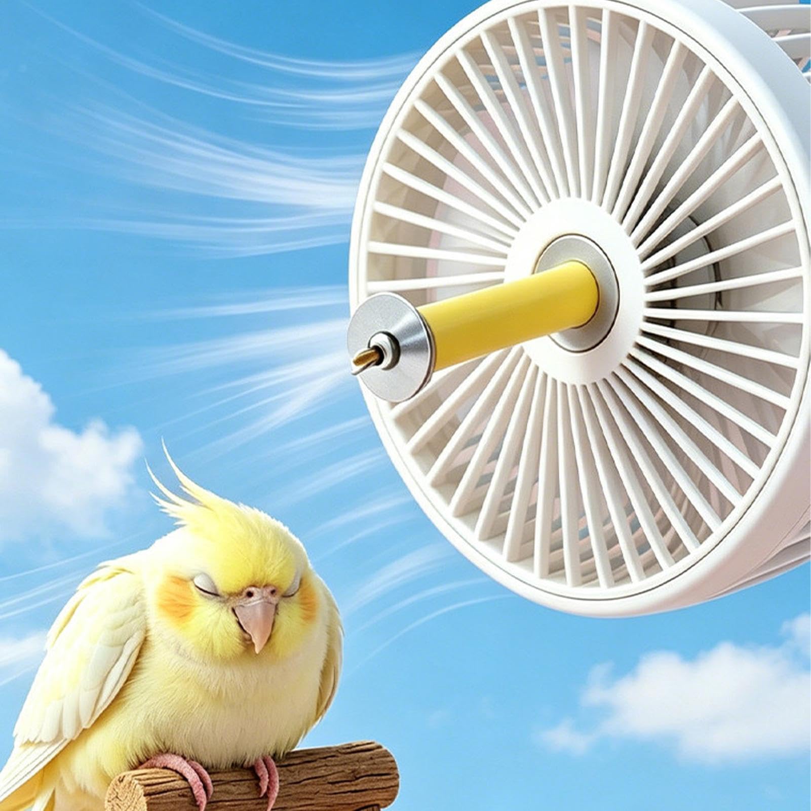 Ventilador de refrigeración para mascotas, con ajustes Du Al-Speed, 13 cm, ventilador de jaula de pájaros, ventilador portátil Cäg E, diseño de abrazadera universal, para gatos, pájaros
