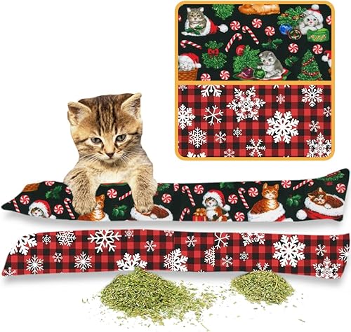 Miniatura 9 de Juguetes para patear gatos – Juego de 2 palos duraderos para gatos y gatitos con hierba gatera 100% potente. Hecho a mano en Estados Unidos. Fomenta