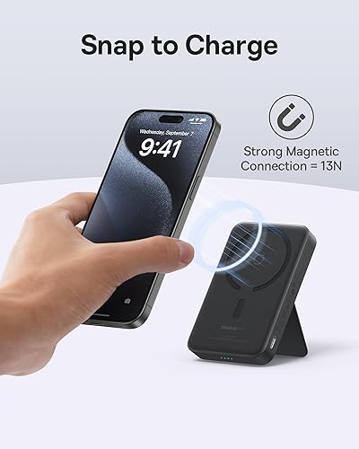 Miniatura 2 de Baseus Paquete de baterías para Magsafe con cable PD USB C a USB C de 100 W, cargador portátil inalámbrico de 5000 mAh, PD de 20 W, carga rápida con