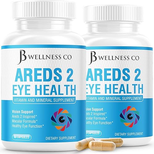 JB Wellness AREDS 2 Suplemento vitamínico y mineral para ojos, contiene luteína, vitamina C, zeaxantina, zinc y vitamina para mejorar la visión, 120
