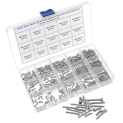 Miniatura 2 de hvazi 300pcs Métricas M2M2.5M3acero inoxidable Hex Socket Head Cap Tornillos Surtido Kit