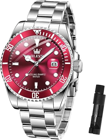 OLEVS Mens Watches Stainless Steel Waterproof Dress Watches with Date