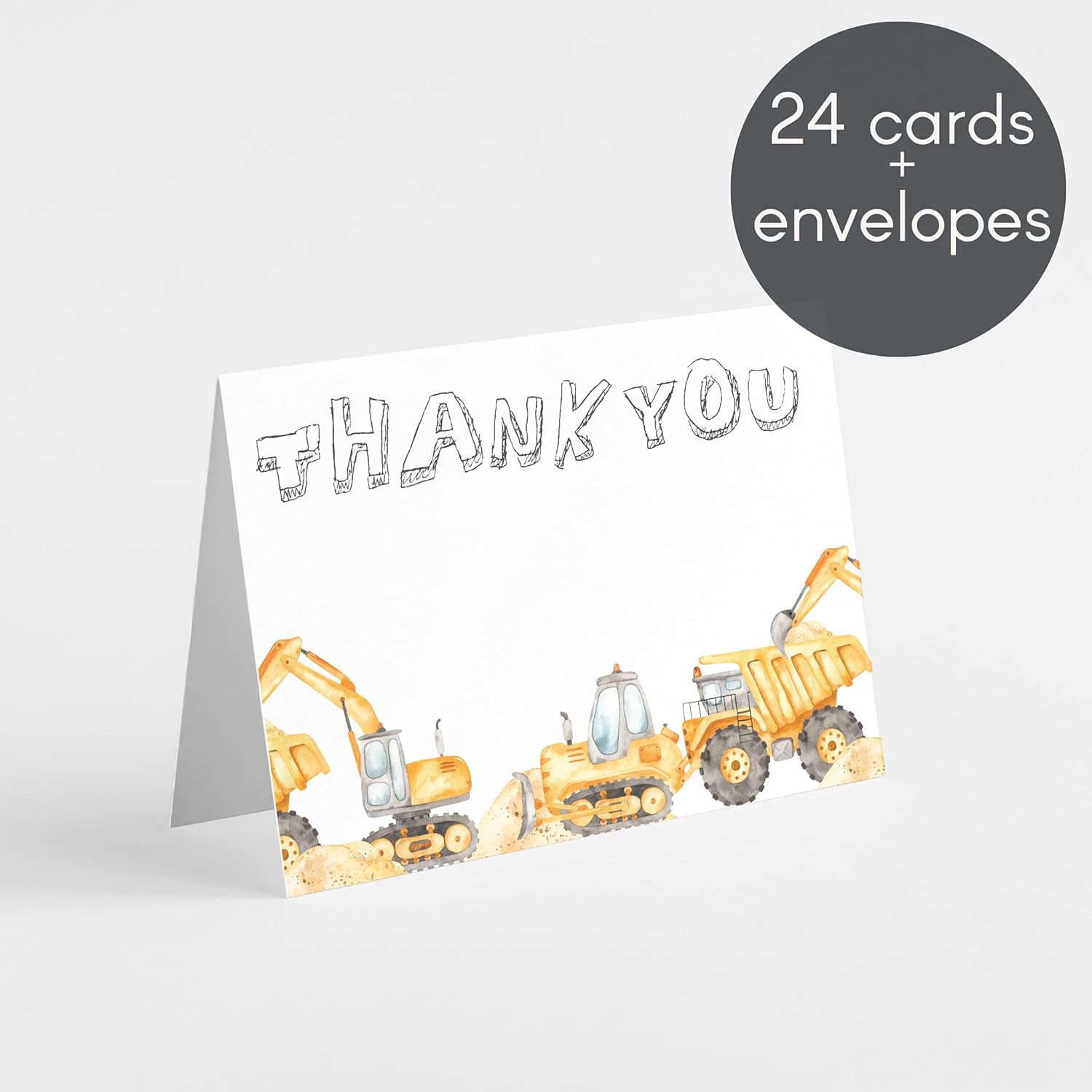 All Occasion Thank You Cards Boxed Set - 24 Blank Just Because or Thank You Cards w/White Envelopes - Novelty Stationery by RitzyRose (Construction)