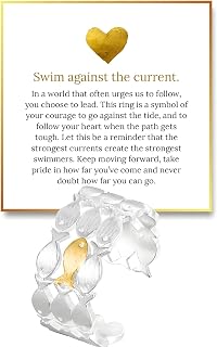Swim Against the Current Ring,Christian Fish Ring for Women Hope Rings Jewelry Gifts Inspirational Rings The Chosen Merchandise